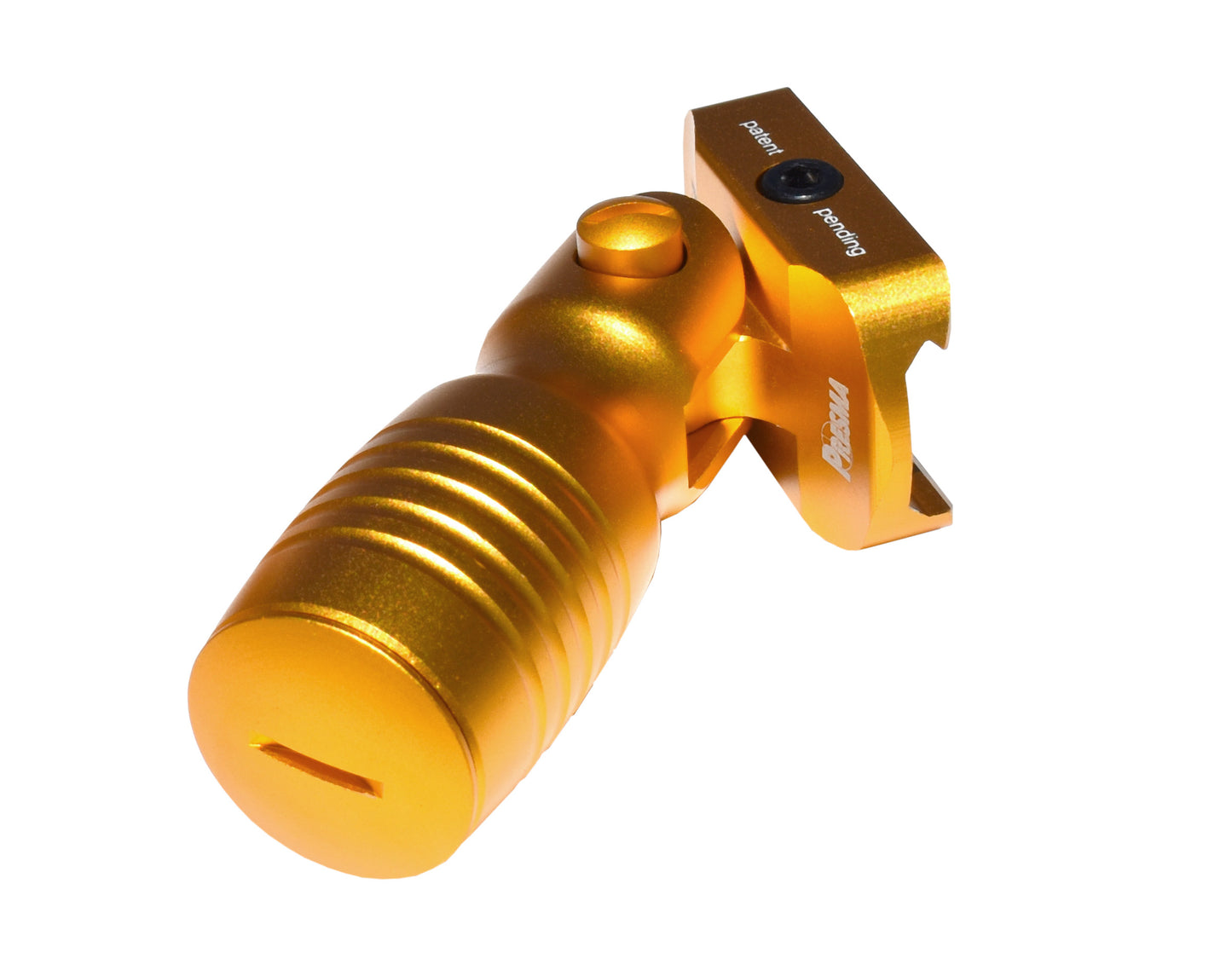 Aluminum 5 Position Folding Shorty Fore Grip, with Storage Compartment, Gold. For Picatinny Rails