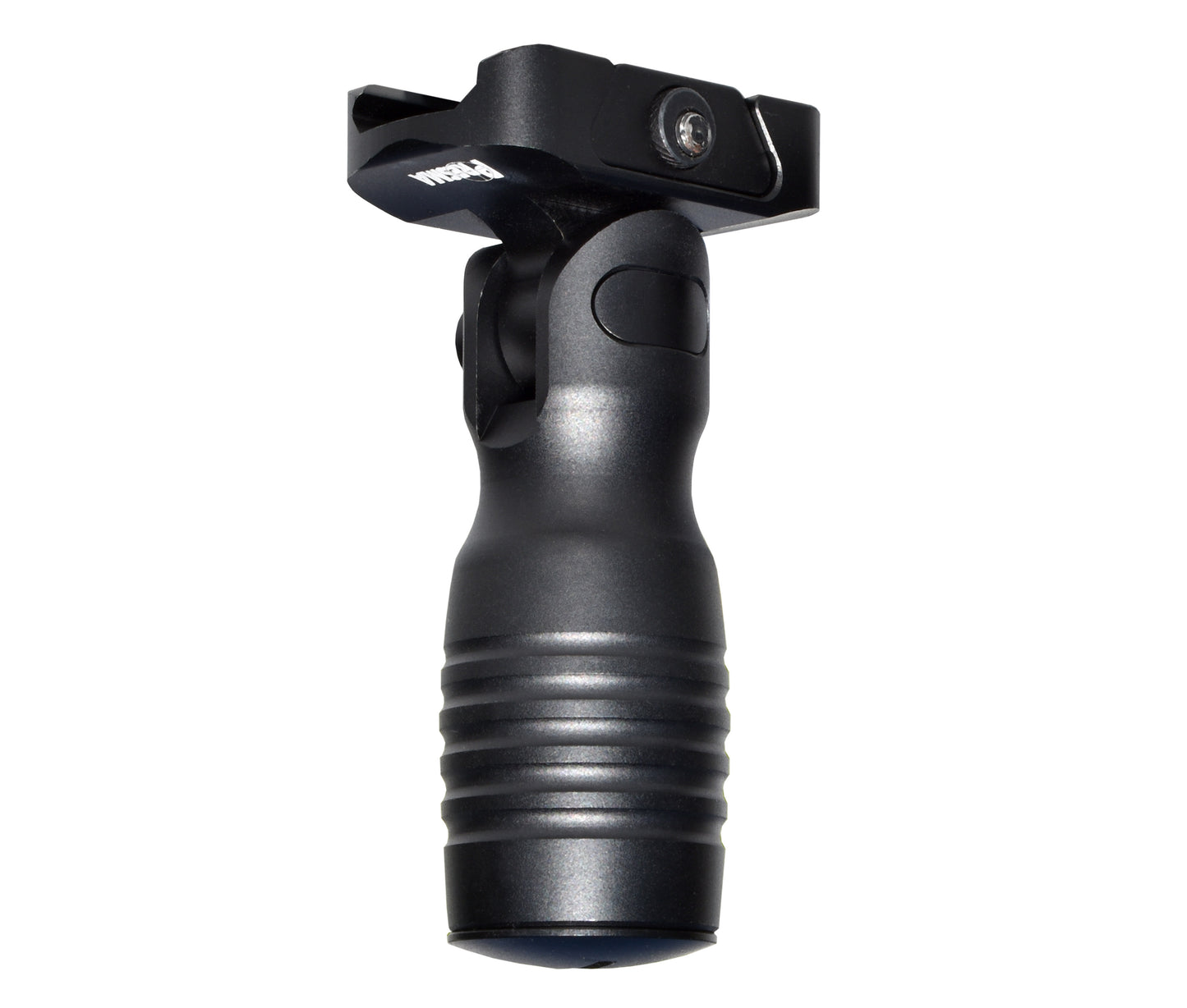 Aluminum 5 Position Folding Shorty Fore Grip, with Storage Compartment, Black. For Picatinny Rails