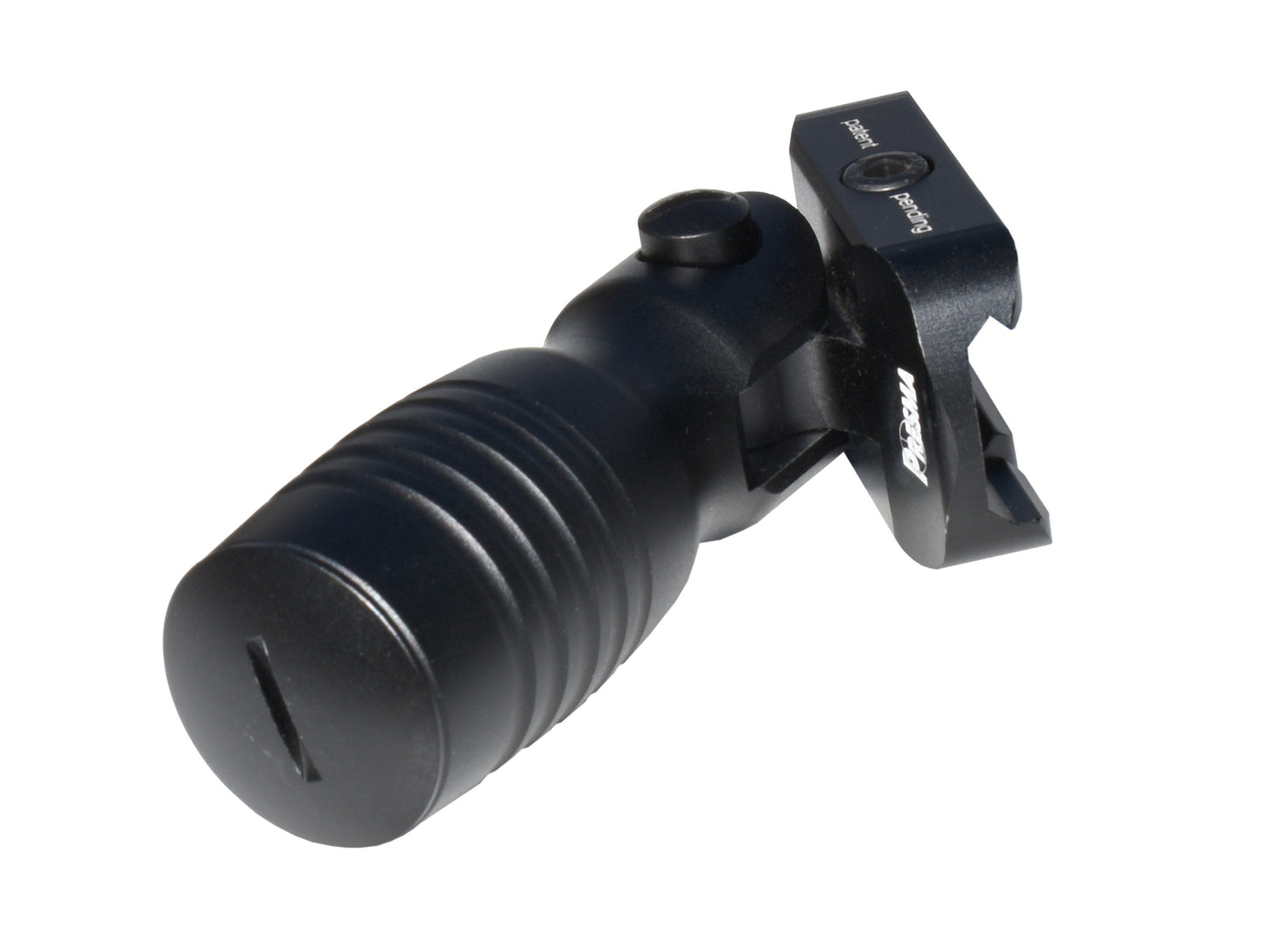 Aluminum 5 Position Folding Shorty Fore Grip, with Storage Compartment, Black. For Picatinny Rails