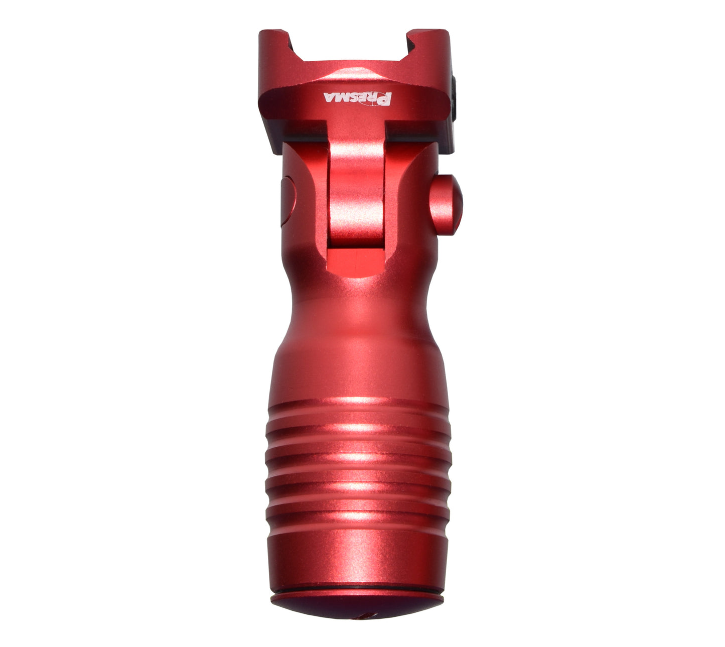 Aluminum 5 Position Folding Shorty Fore Grip, with Storage Compartment, Red. For Picatinny Rails