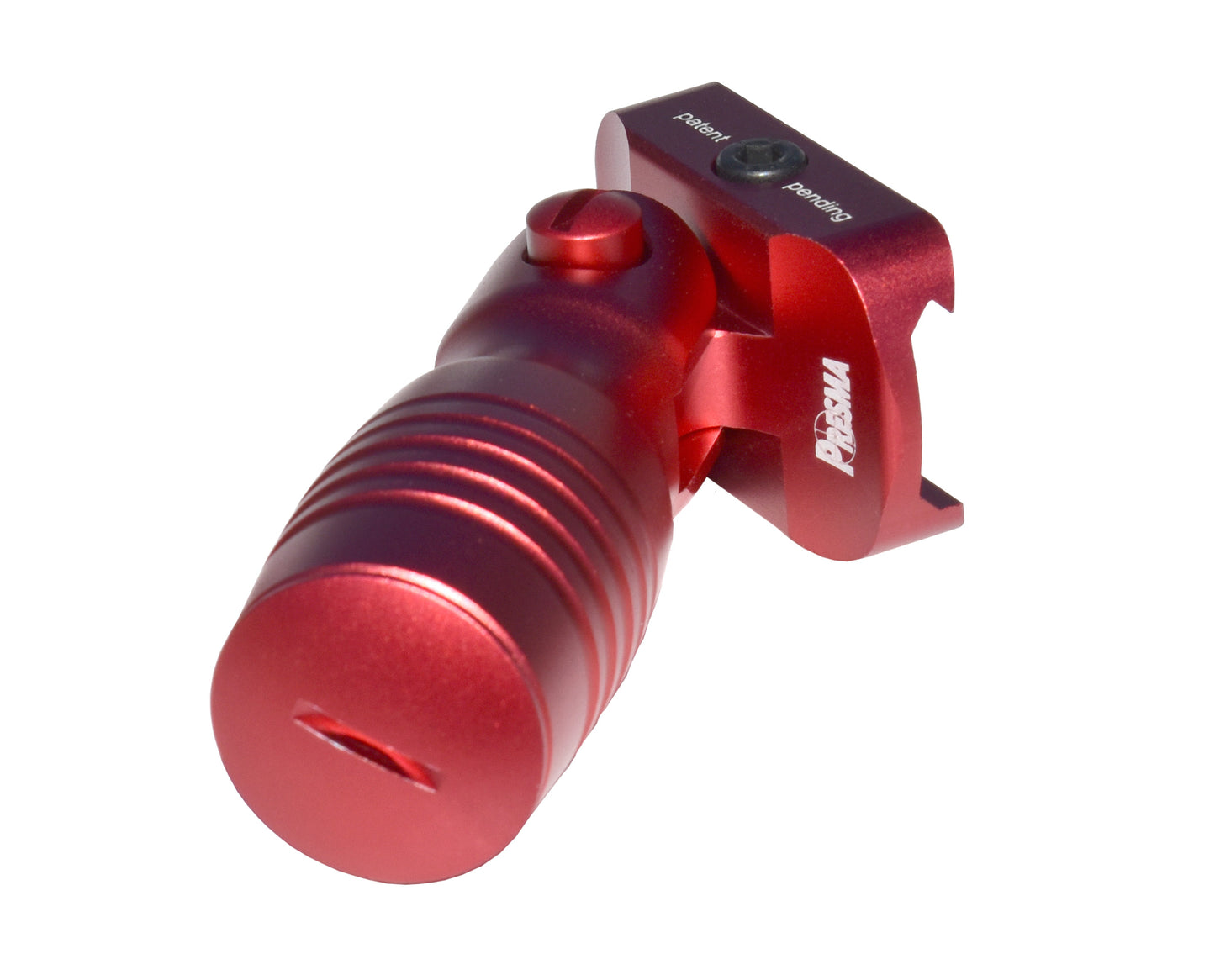 Aluminum 5 Position Folding Shorty Fore Grip, with Storage Compartment, Red. For Picatinny Rails