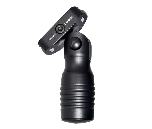 Aluminum 5 Position Folding Shorty Fore Grip, with Storage Compartment, Black. For Picatinny Rails