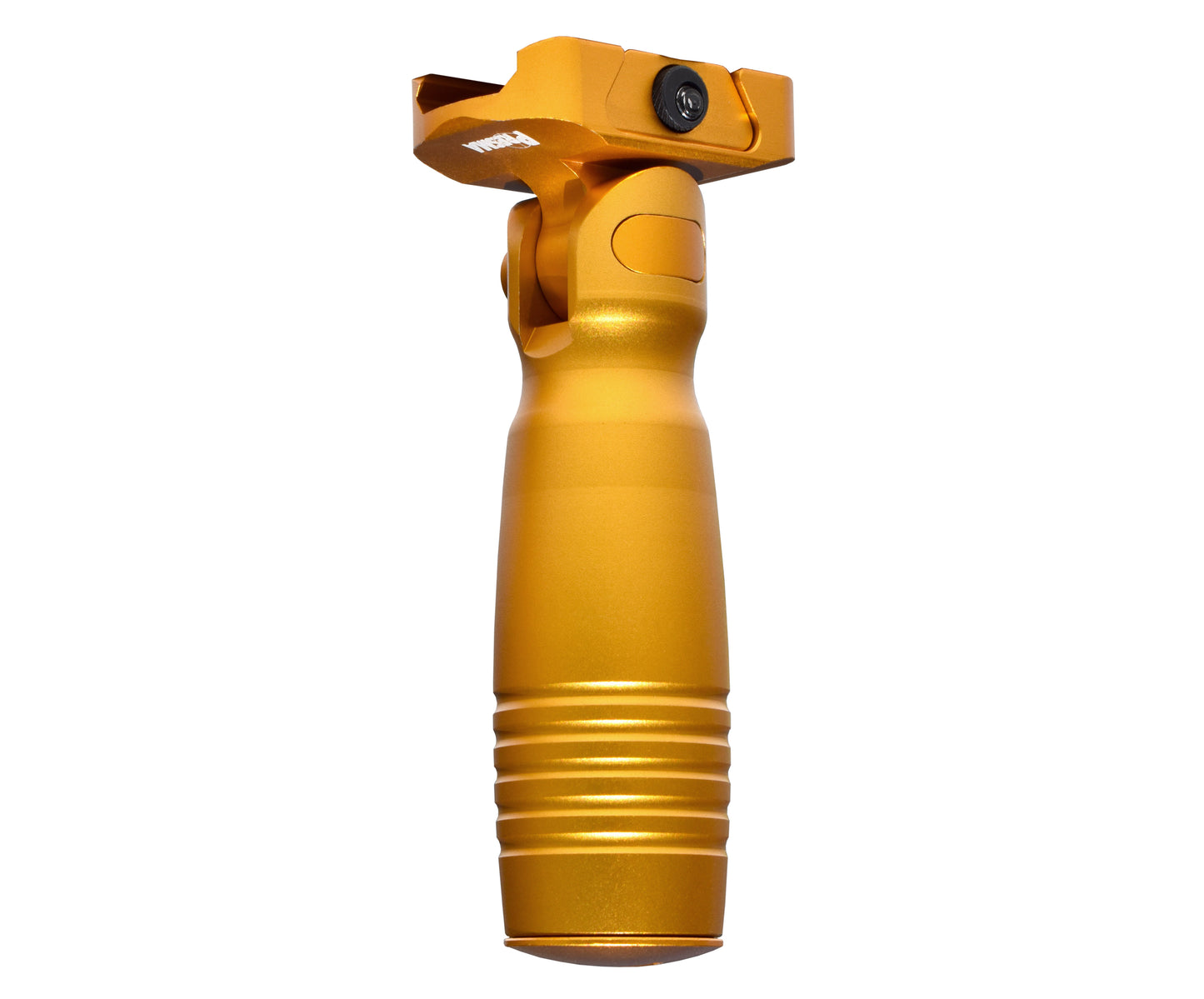 Aluminum 5 Position Folding Fore Grip, with Storage Compartment, Gold. For Picatinny Rails