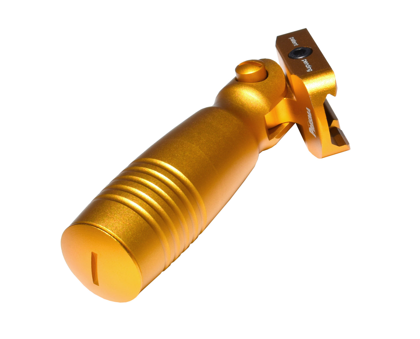 Aluminum 5 Position Folding Fore Grip, with Storage Compartment, Gold. For Picatinny Rails