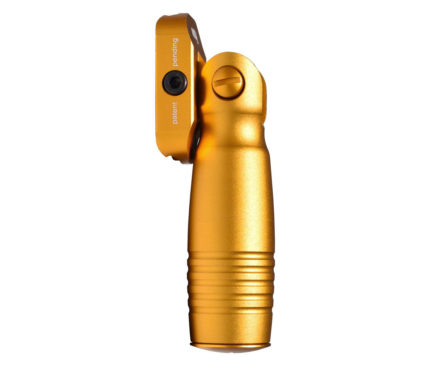 Aluminum 5 Position Folding Fore Grip, with Storage Compartment, Gold. For Picatinny Rails