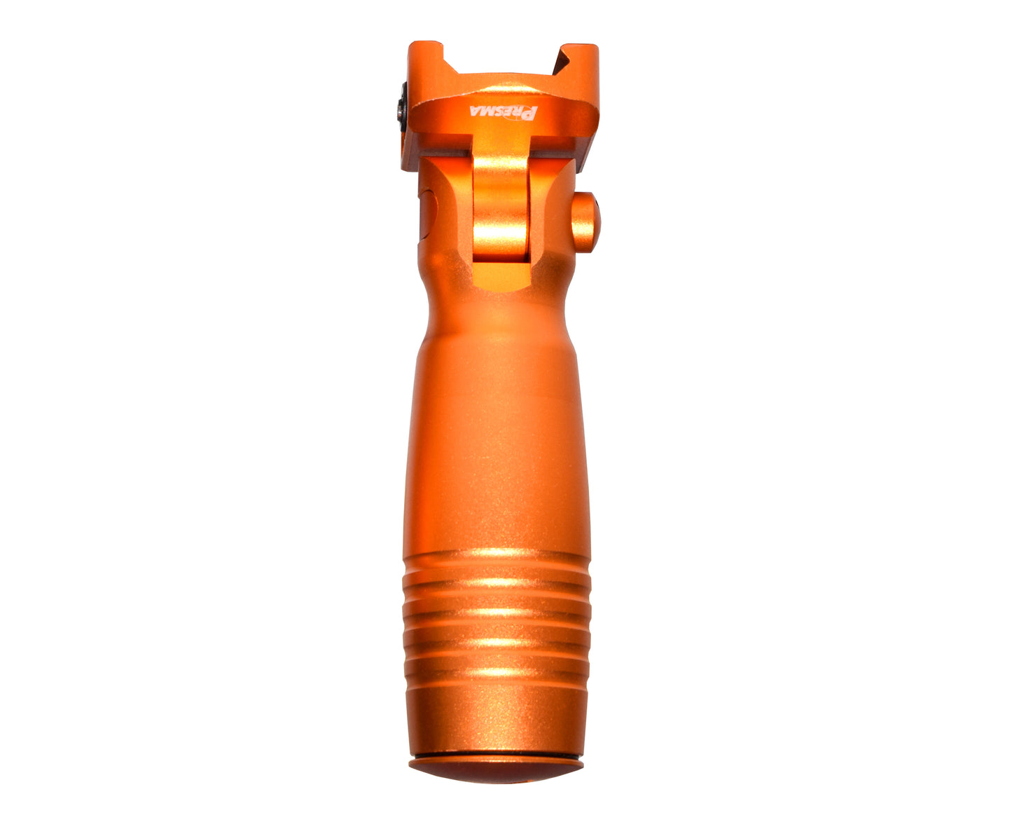 Aluminum 5 Position Folding Fore Grip, with Storage Compartment, Orange. For Picatinny Rails