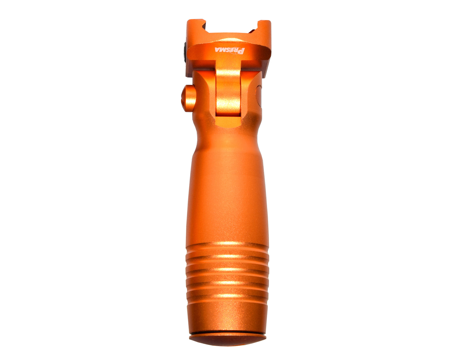 Aluminum 5 Position Folding Fore Grip, with Storage Compartment, Orange. For Picatinny Rails