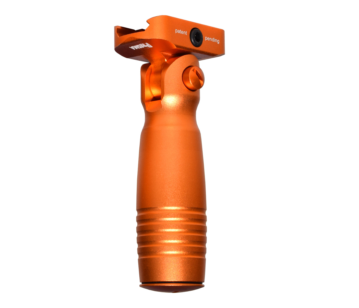 Aluminum 5 Position Folding Fore Grip, with Storage Compartment, Orange. For Picatinny Rails