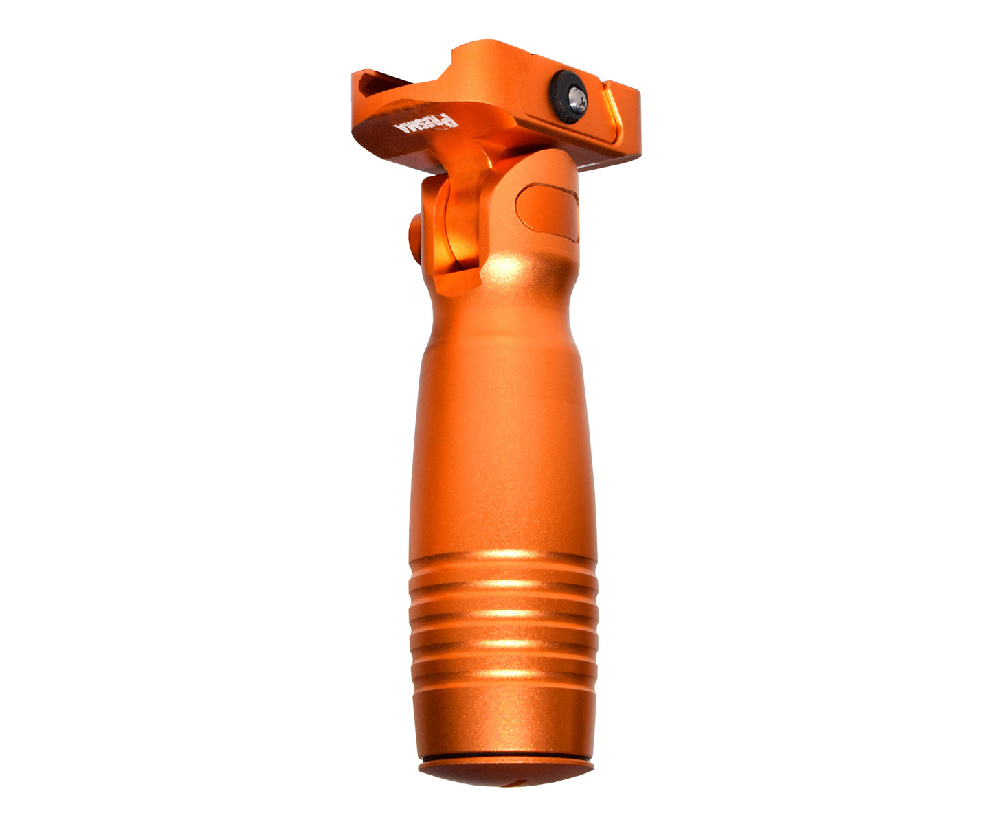 Aluminum 5 Position Folding Fore Grip, with Storage Compartment, Orange. For Picatinny Rails
