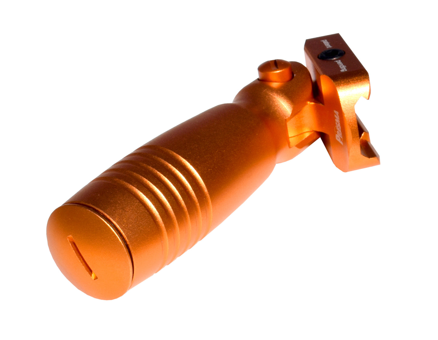 Aluminum 5 Position Folding Fore Grip, with Storage Compartment, Orange. For Picatinny Rails