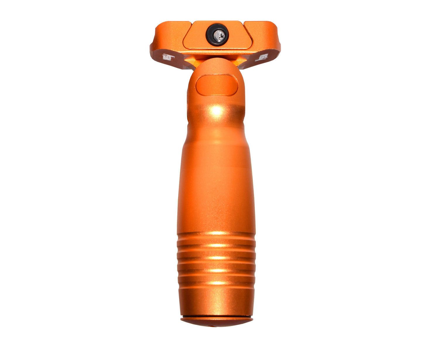 Aluminum 5 Position Folding Fore Grip, with Storage Compartment, Orange. For Picatinny Rails