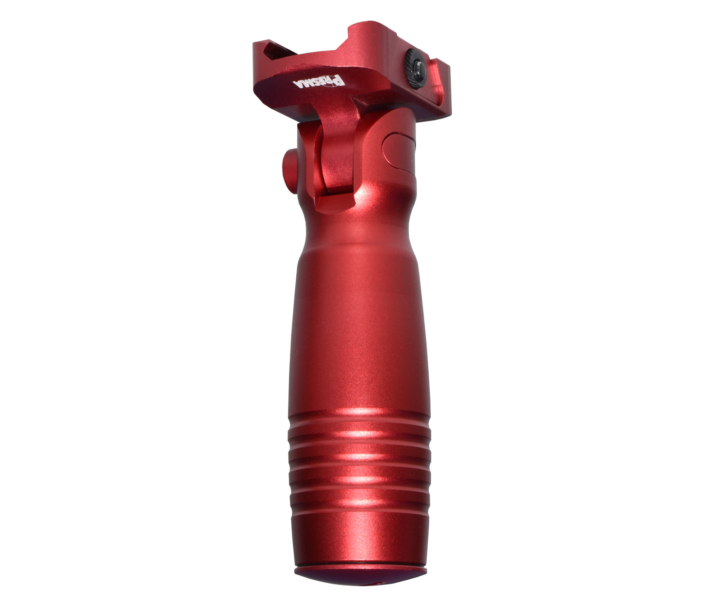 Aluminum 5 Position Folding Fore Grip, with Storage Compartment, Red. For Picatinny Rails