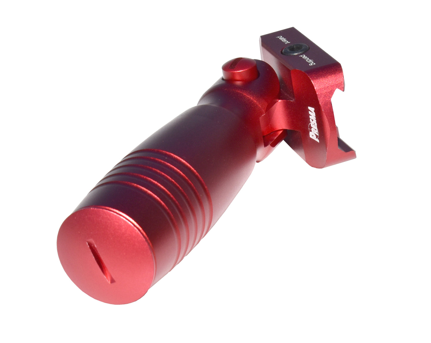 Aluminum 5 Position Folding Fore Grip, with Storage Compartment, Red. For Picatinny Rails