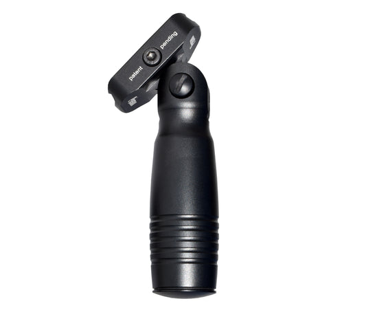 Aluminum 5 Position Folding Fore Grip, with Storage Compartment, Black. For Picatinny Rails.