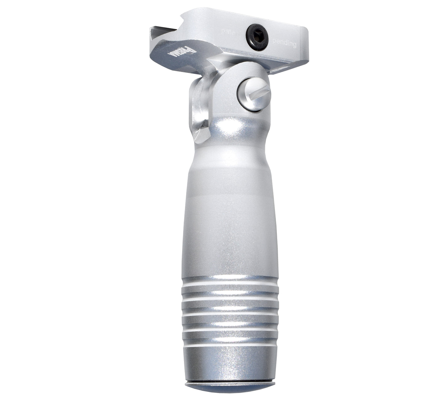 Aluminum 5 Position Folding Fore Grip, with Storage Compartment, Silver. For Picatinny Rails