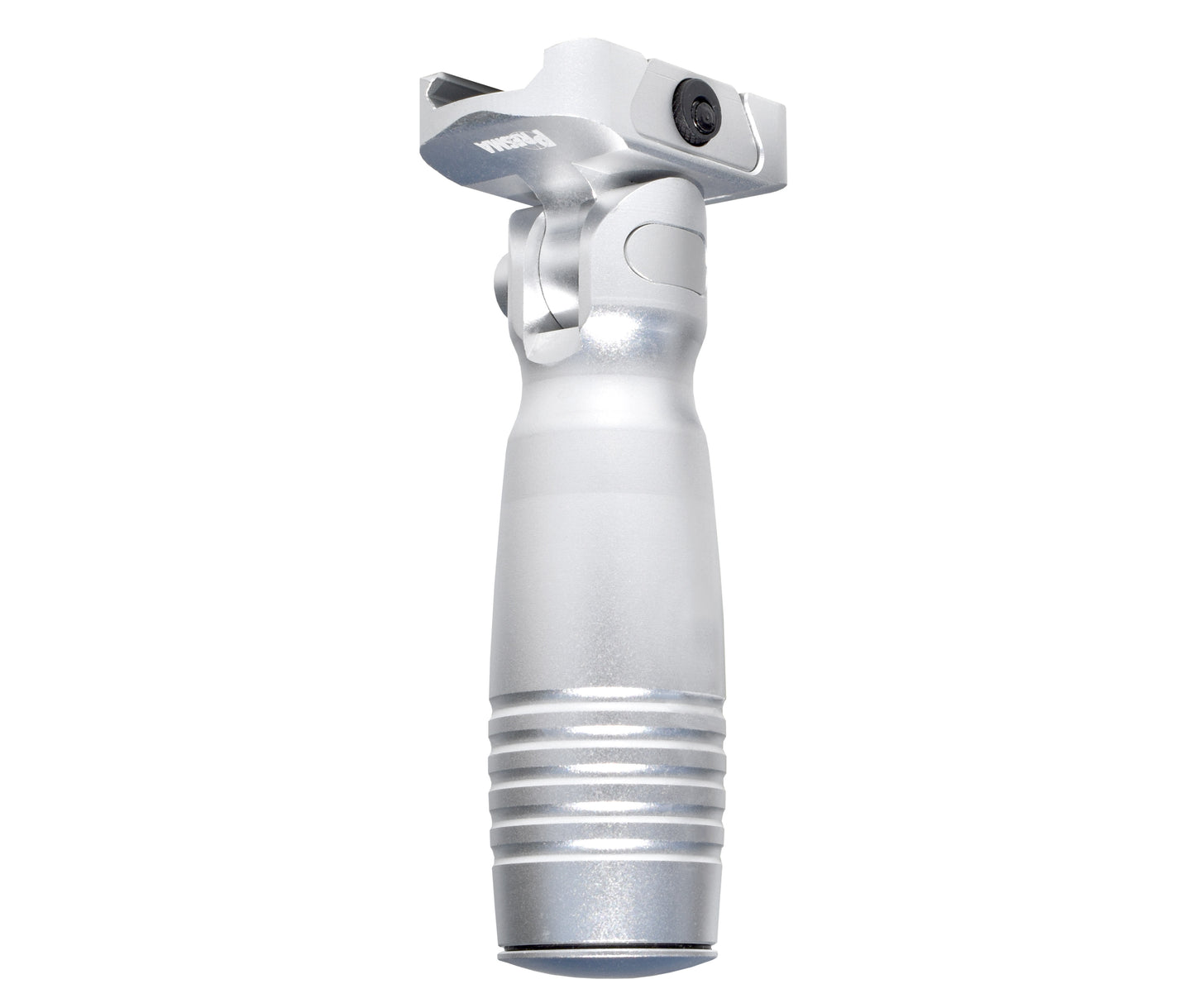 Aluminum 5 Position Folding Fore Grip, with Storage Compartment, Silver. For Picatinny Rails