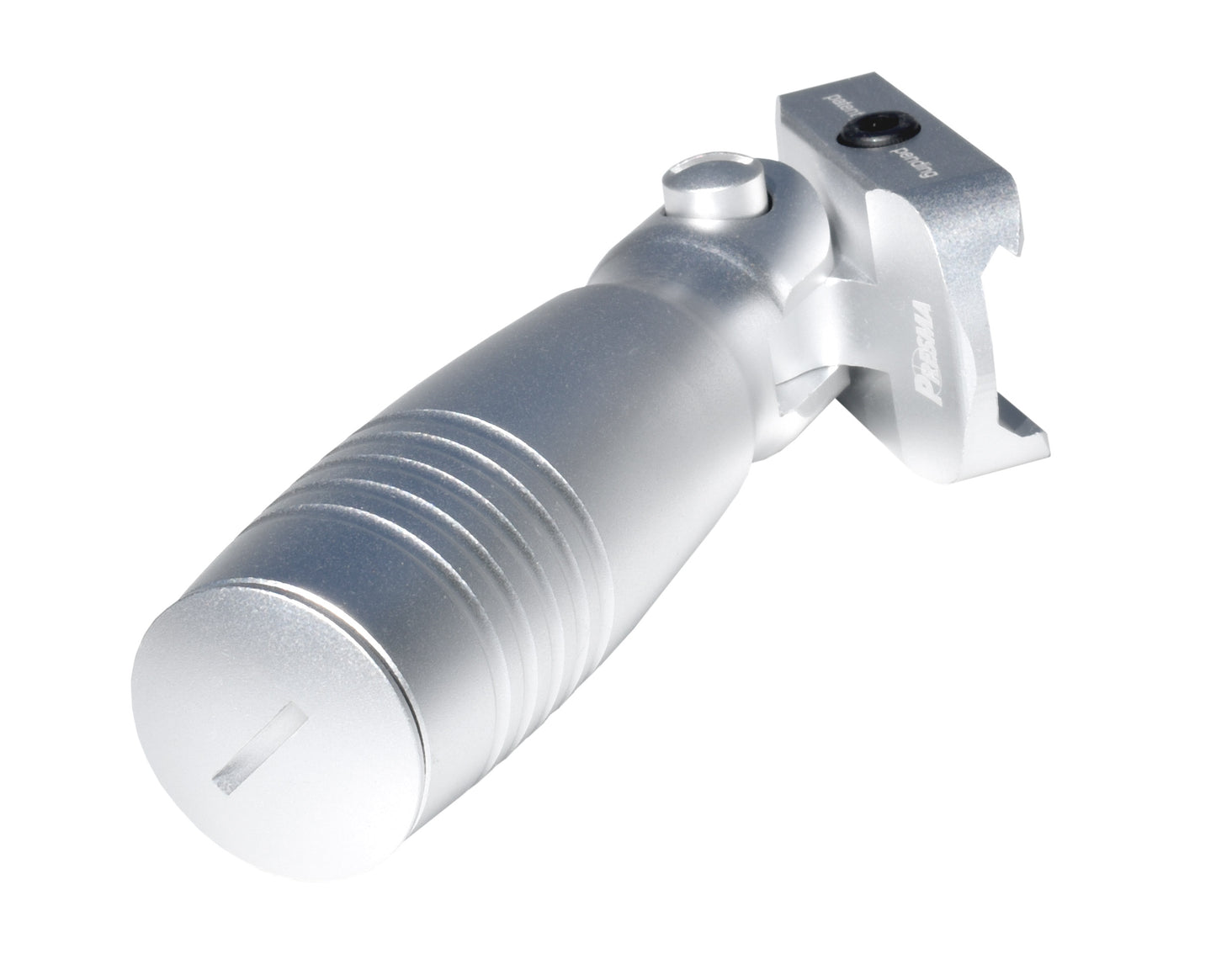 Aluminum 5 Position Folding Fore Grip, with Storage Compartment, Silver. For Picatinny Rails