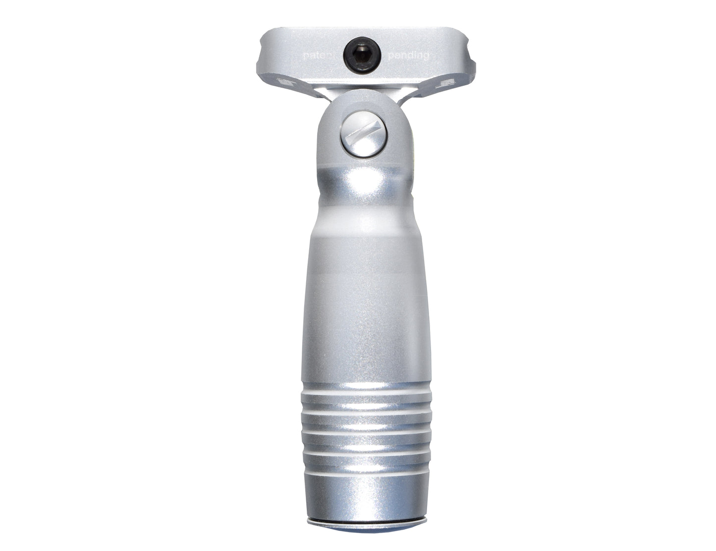 Aluminum 5 Position Folding Fore Grip, with Storage Compartment, Silver. For Picatinny Rails