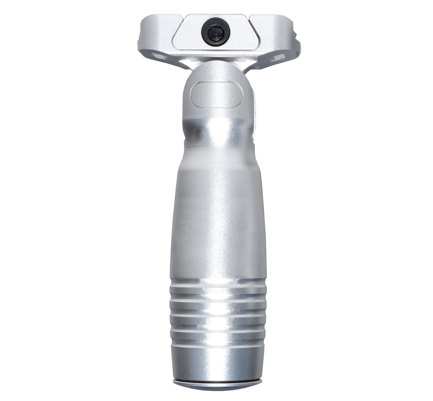 Aluminum 5 Position Folding Fore Grip, with Storage Compartment, Silver. For Picatinny Rails