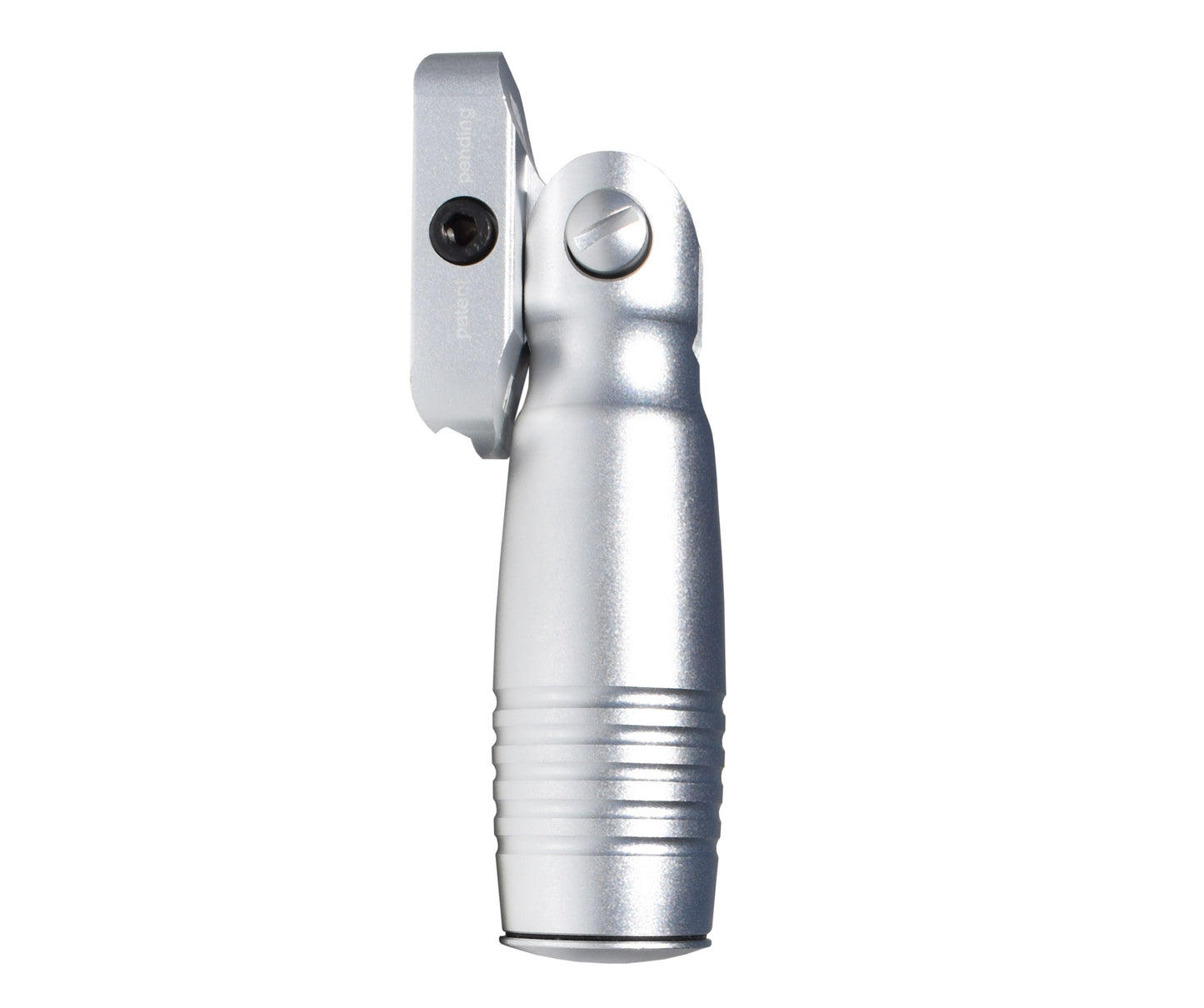 Aluminum 5 Position Folding Fore Grip, with Storage Compartment, Silver. For Picatinny Rails