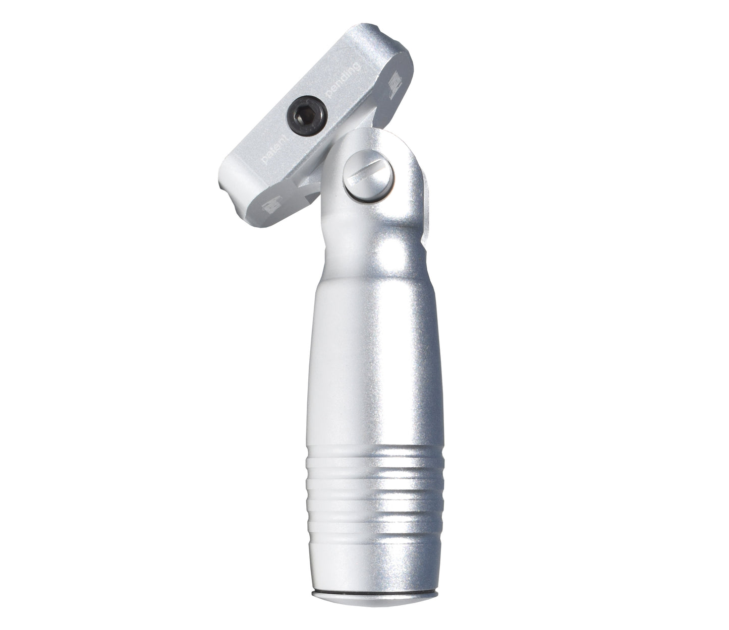 Aluminum 5 Position Folding Fore Grip, with Storage Compartment, Silver. For Picatinny Rails