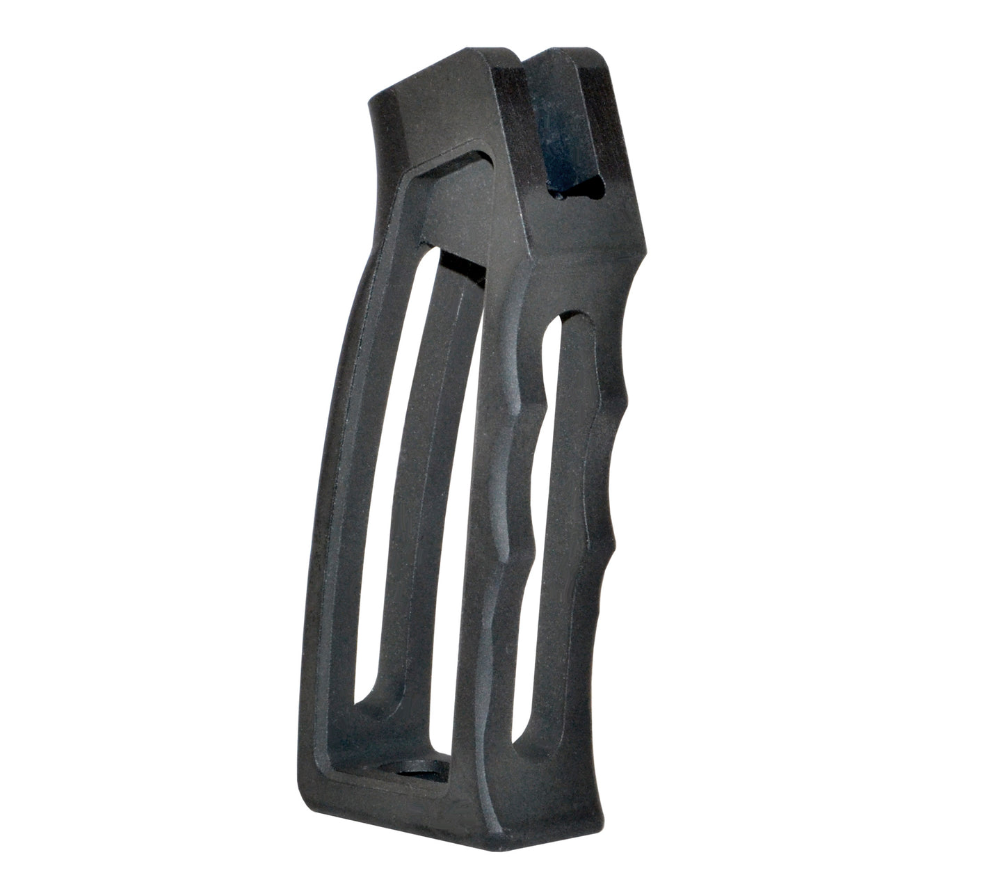 Skeletonized Rear Pistol Style Grip for AR's, Black Anodized Aluminum.