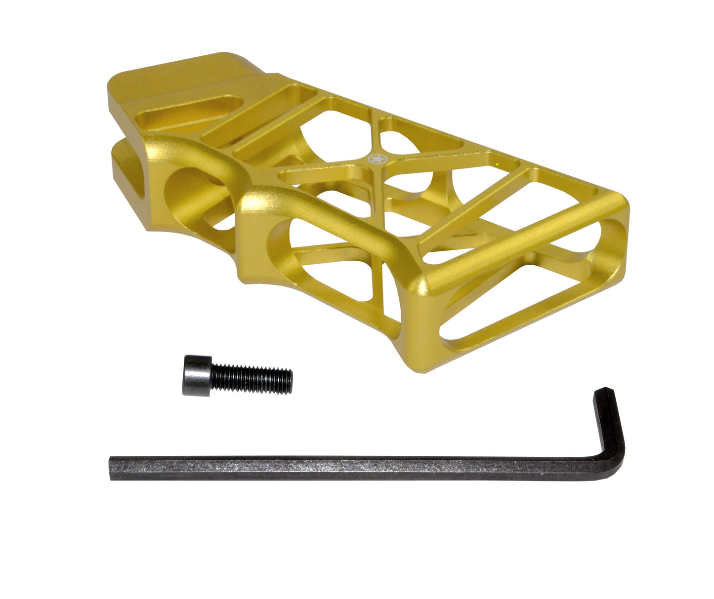AR Super Lightweight Skeletonized Rear Pistol Style Grip, Gold Anodized Aluminum