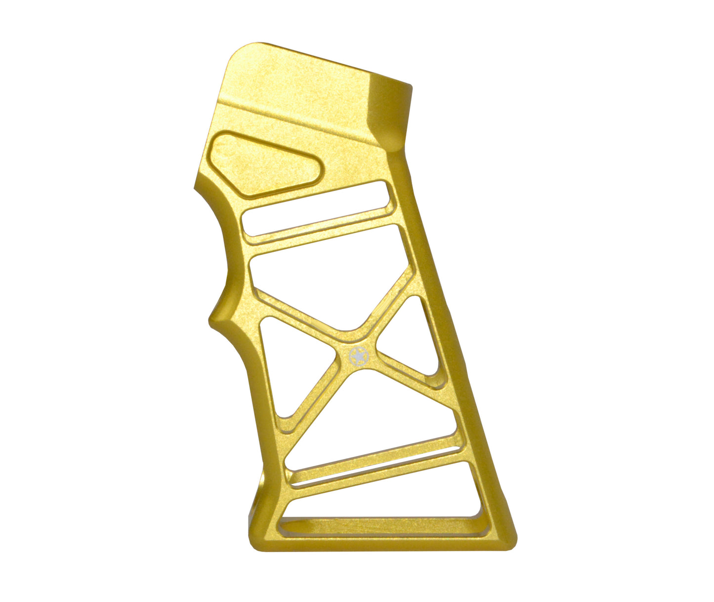 AR Super Lightweight Skeletonized Rear Pistol Style Grip, Gold Anodized Aluminum