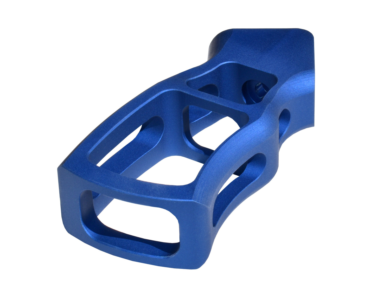 Skeletonized Ergonomic Rear Pistol Style Grip from Presma Inc, Dark Blue Anodized Aluminum