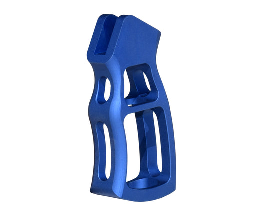Skeletonized Ergonomic Rear Pistol Style Grip from Presma Inc, Dark Blue Anodized Aluminum