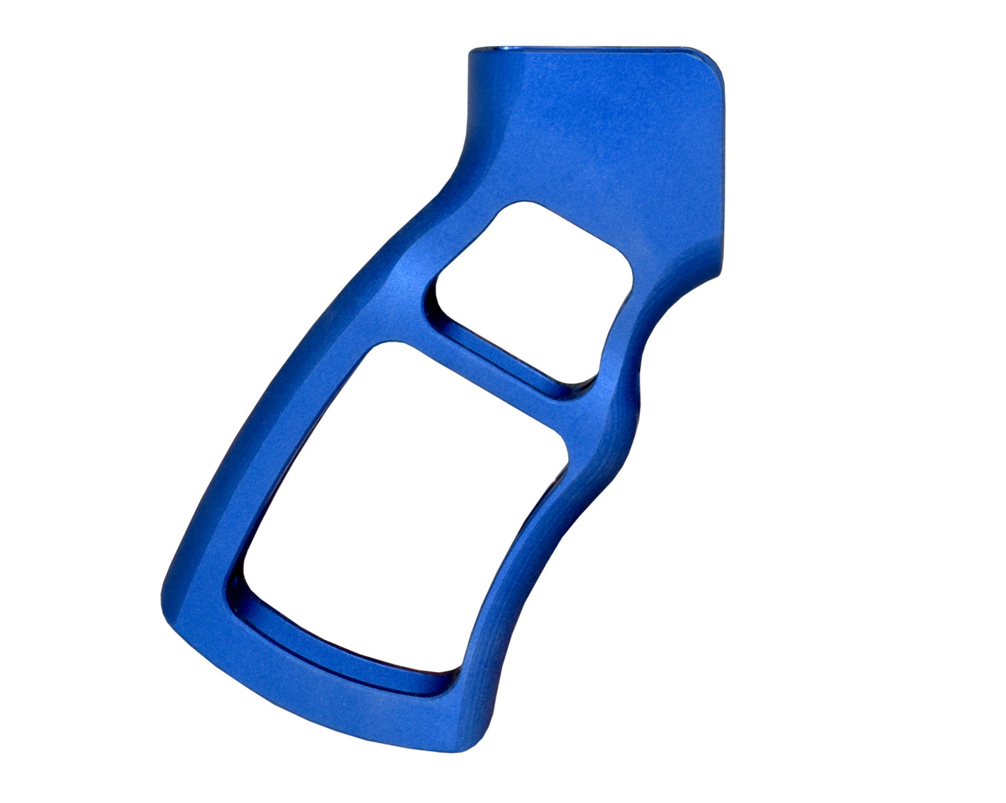 Skeletonized Ergonomic Rear Pistol Style Grip from Presma Inc, Dark Blue Anodized Aluminum