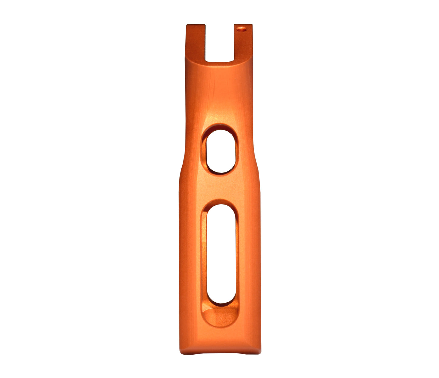 Skeletonized Ergonomic Rear Pistol Style Grip from Presma Inc, Orange Anodized Aluminum