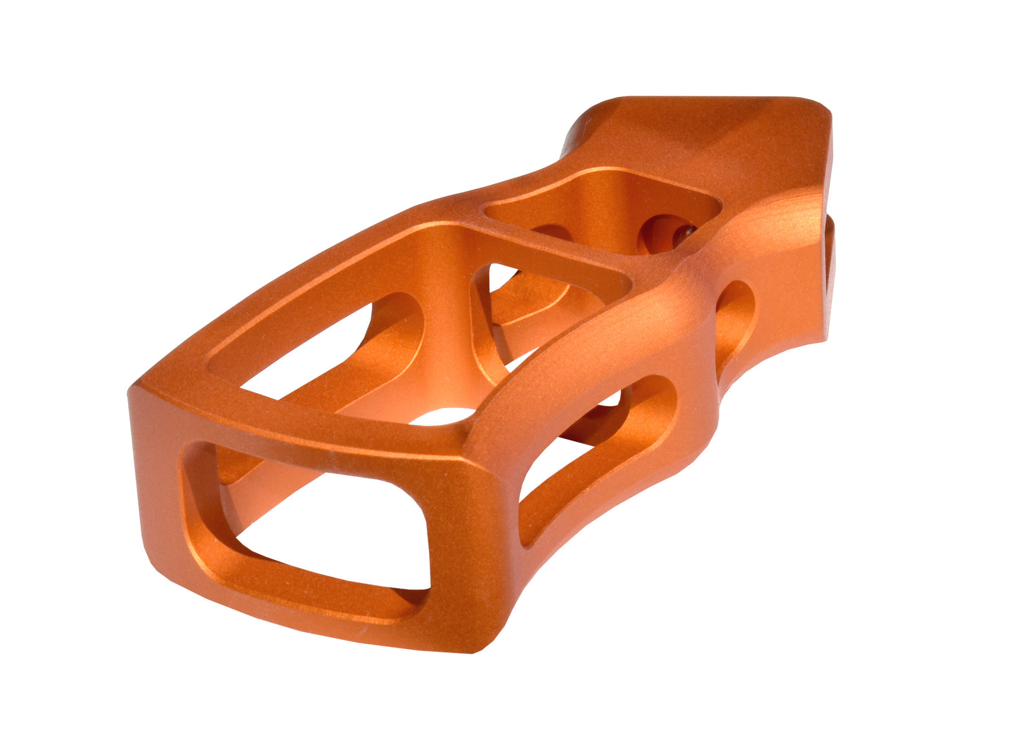Skeletonized Ergonomic Rear Pistol Style Grip from Presma Inc, Orange Anodized Aluminum