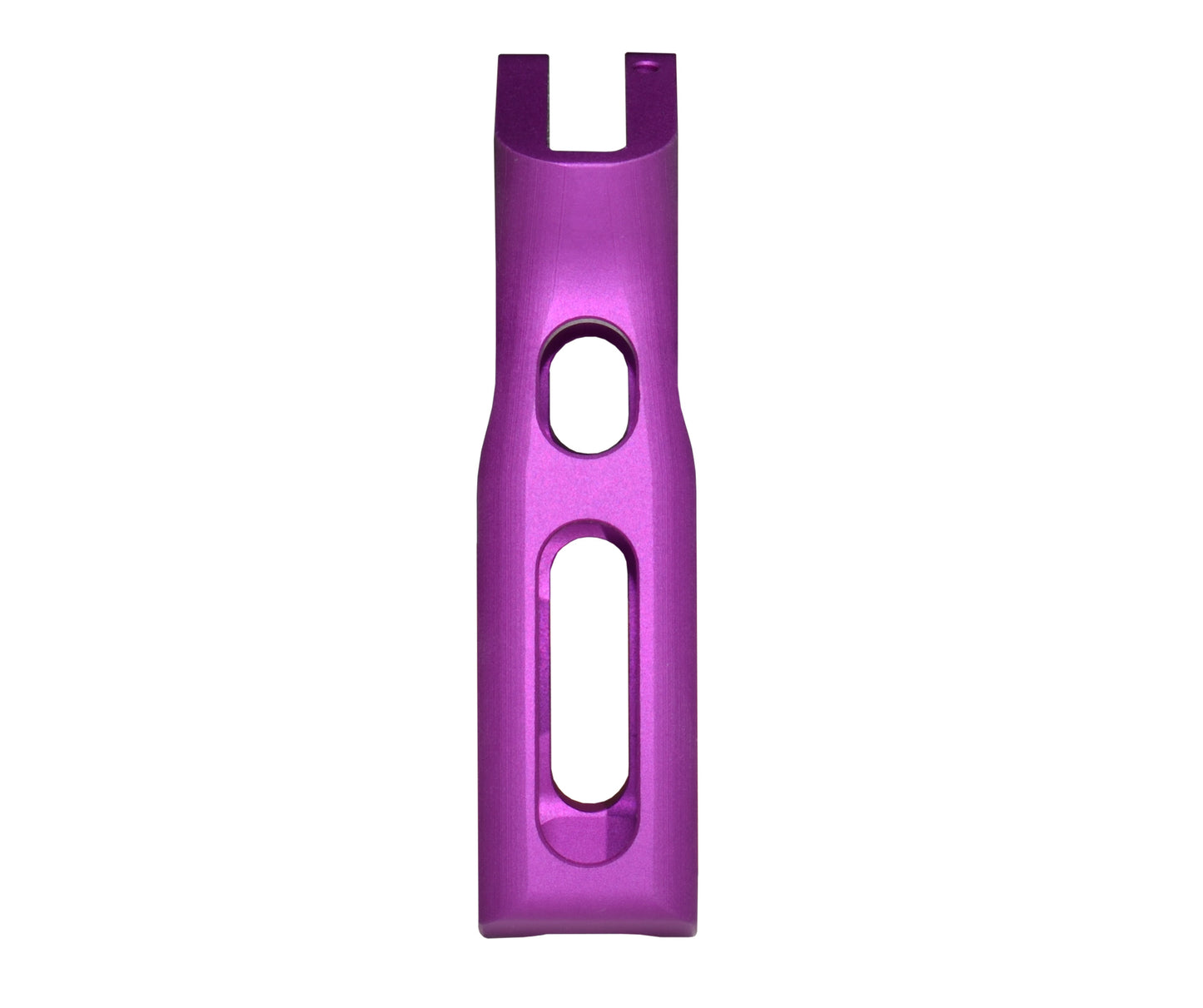 Skeletonized Ergonomic Rear Pistol Style Grip from Presma Inc, Purple Anodized Aluminum