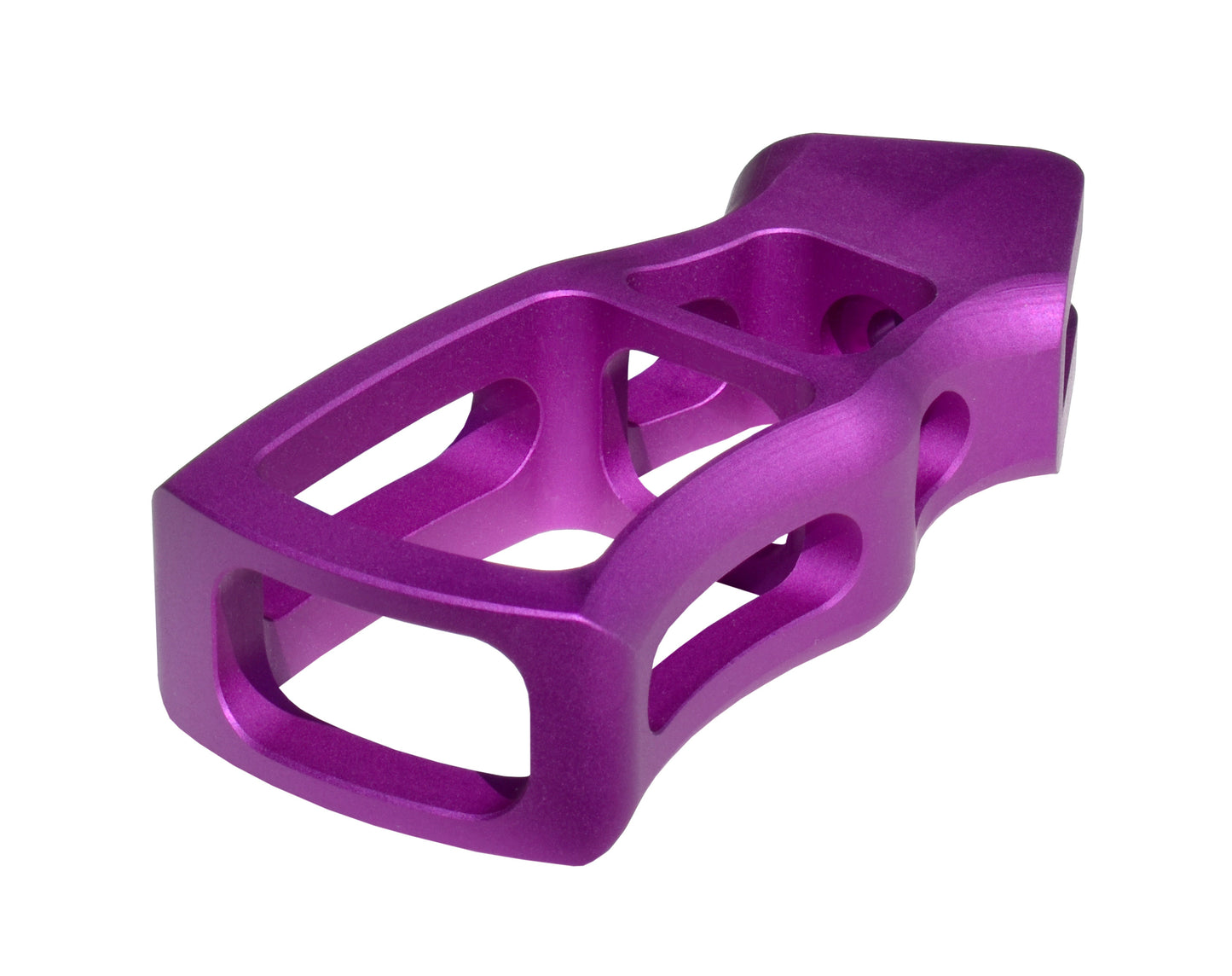 Skeletonized Ergonomic Rear Pistol Style Grip from Presma Inc, Purple Anodized Aluminum