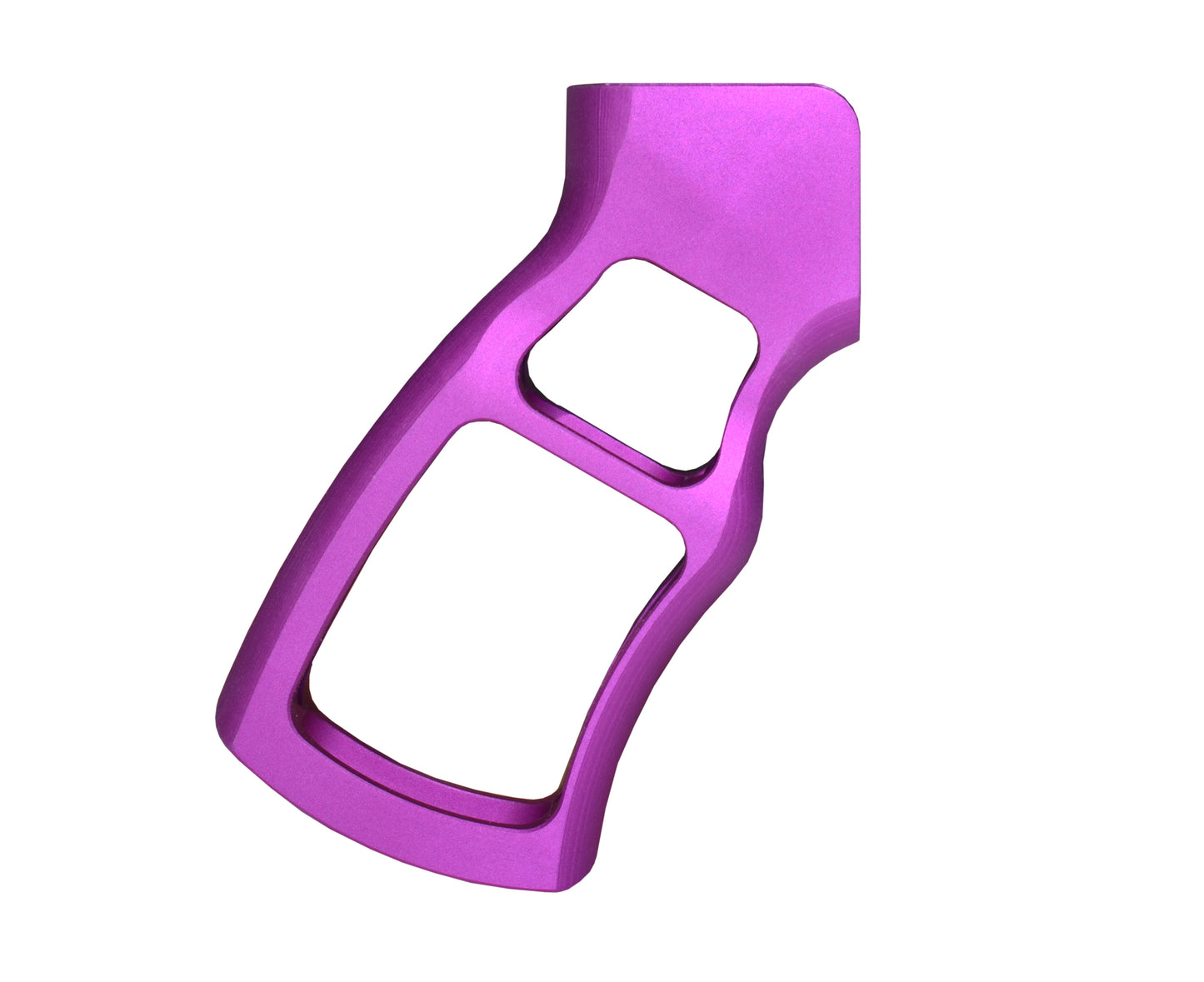 Skeletonized Ergonomic Rear Pistol Style Grip from Presma Inc, Purple Anodized Aluminum