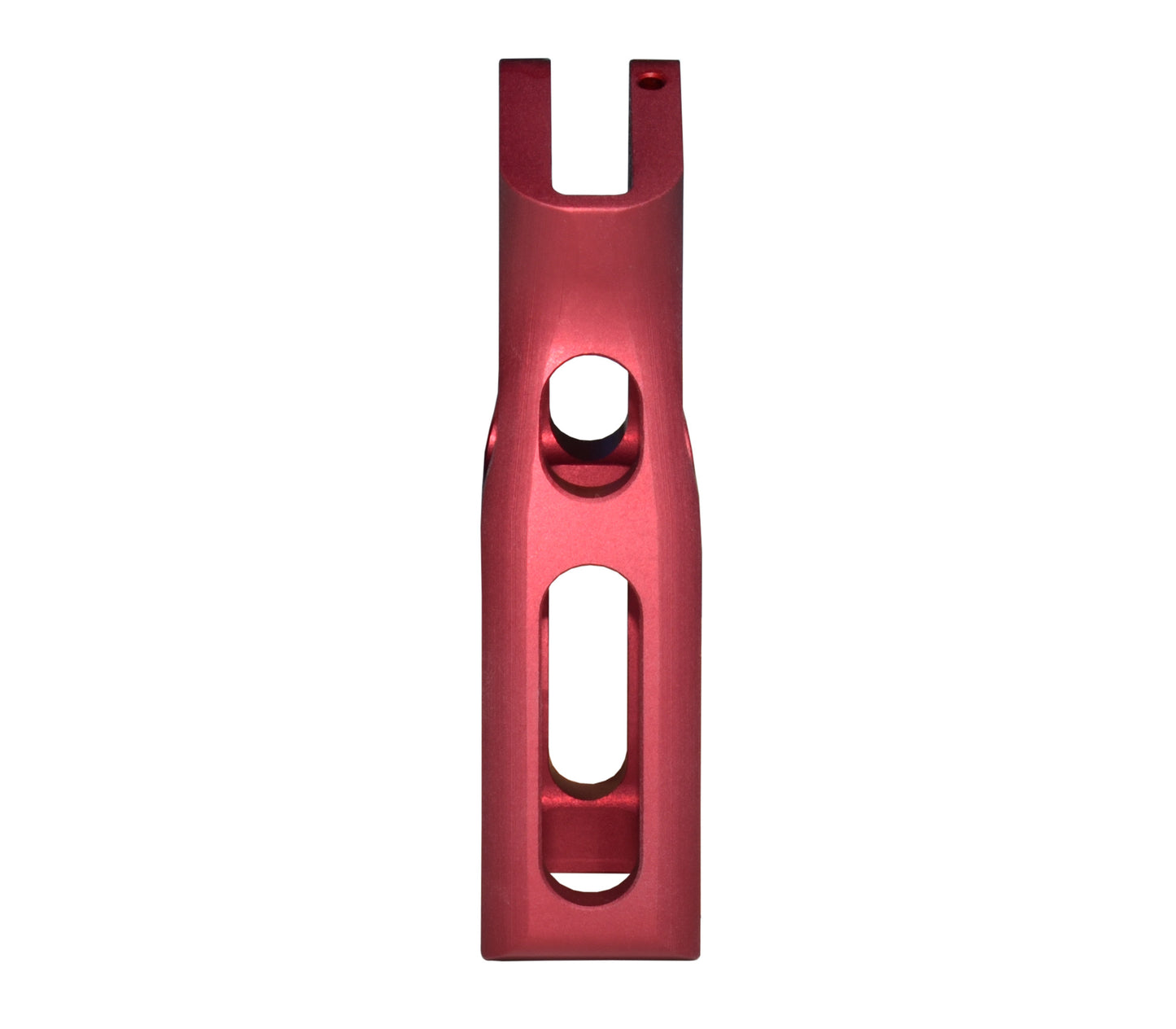 Skeletonized Ergonomic Rear Pistol Style Grip from Presma Inc, Dark Red Anodized Aluminum