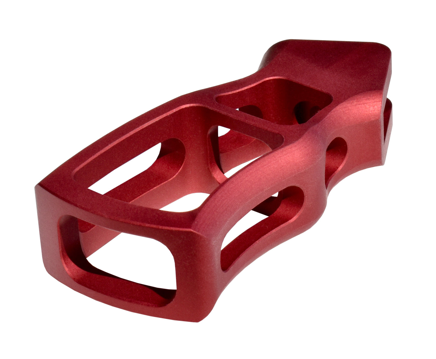 Skeletonized Ergonomic Rear Pistol Style Grip from Presma Inc, Dark Red Anodized Aluminum