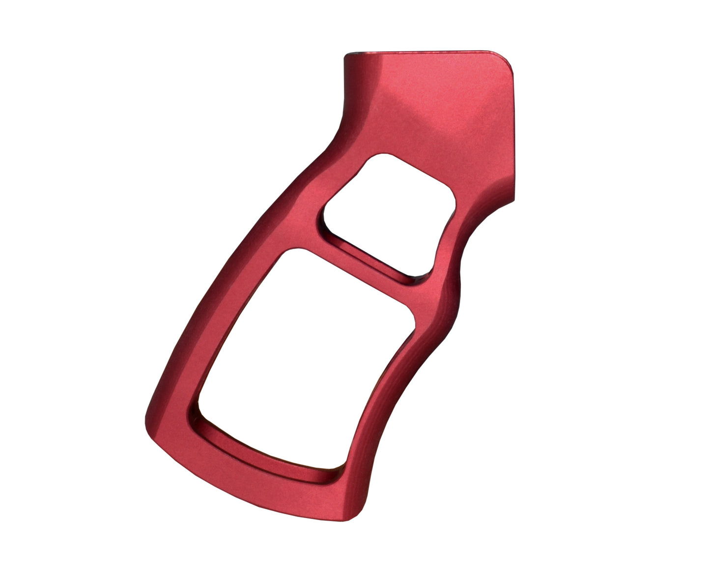 Skeletonized Ergonomic Rear Pistol Style Grip from Presma Inc, Dark Red Anodized Aluminum