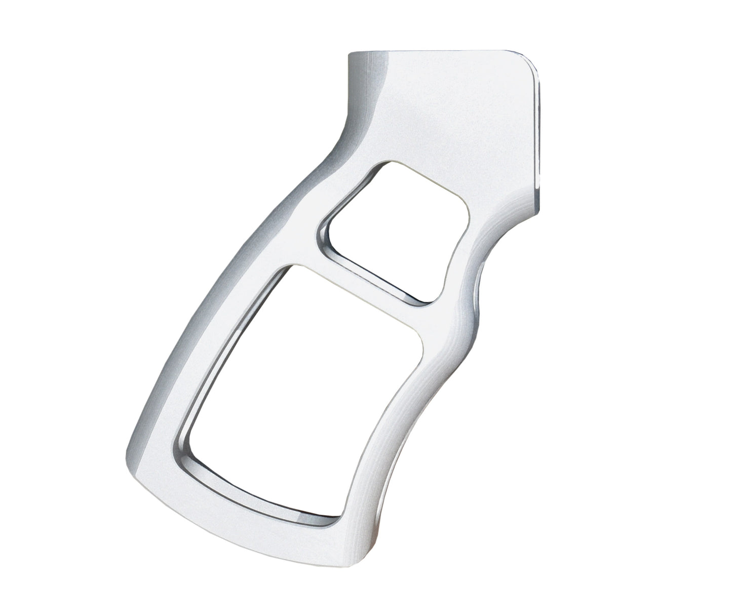 Skeletonized Ergonomic Rear Pistol Style Grip from Presma Inc, Silver Anodized Aluminum