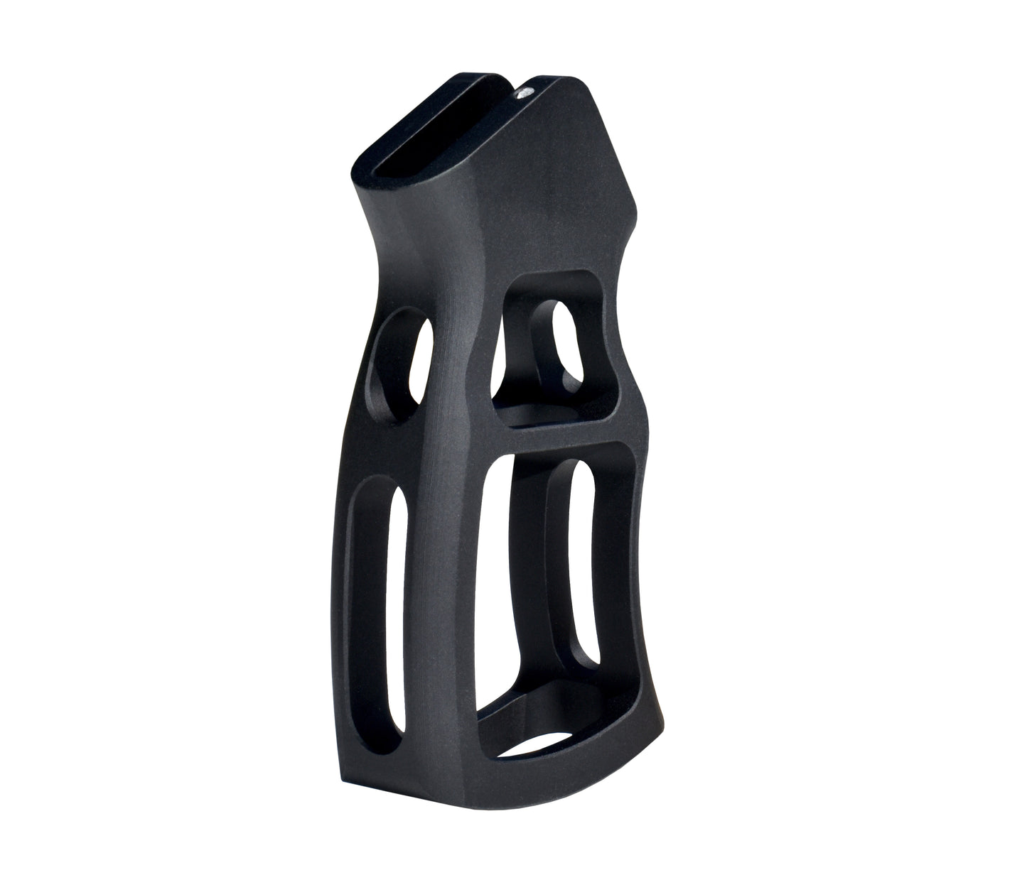 Skeletonized Ergonomic Rear Pistol Style Grip from Presma Inc, Black Anodized Aluminum