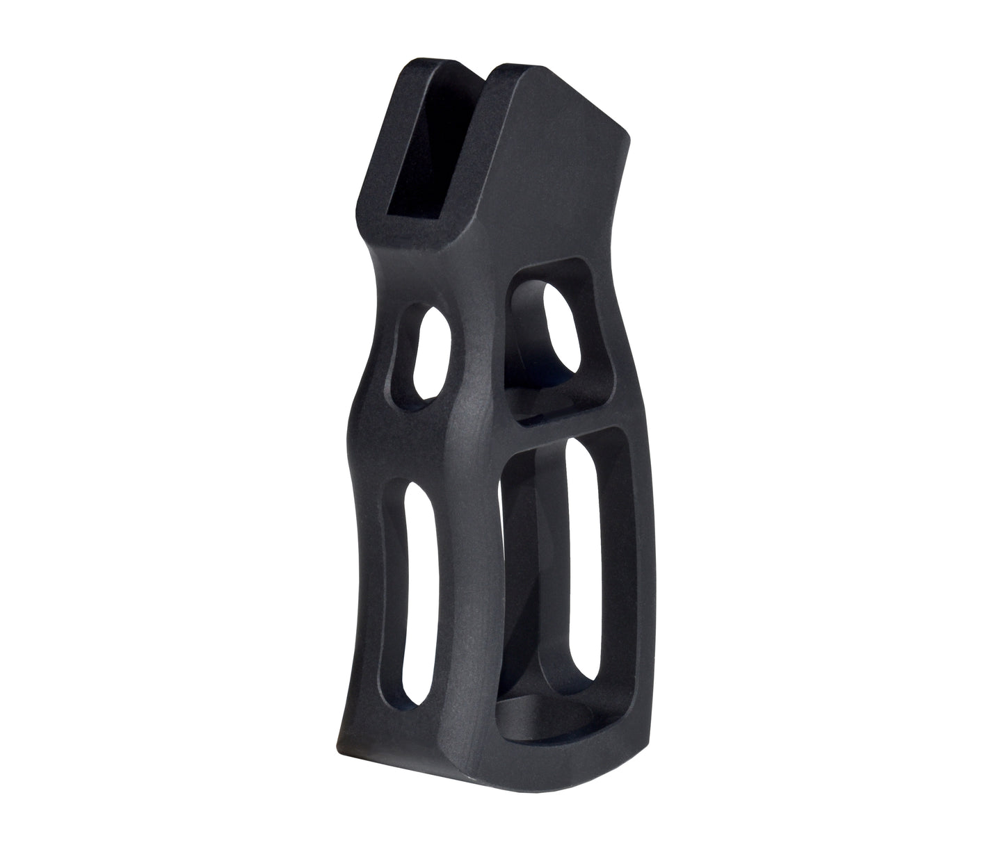 Skeletonized Ergonomic Rear Pistol Style Grip from Presma Inc, Black Anodized Aluminum