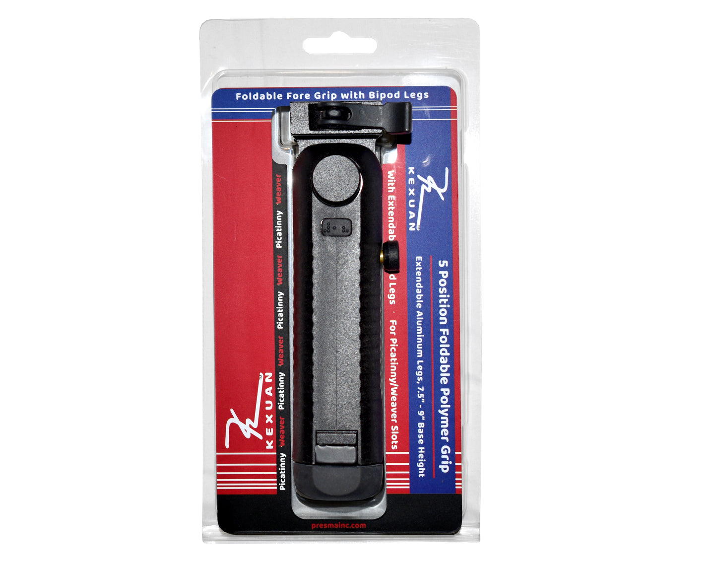 Kexuan 5 Position Foldable Fore Grip with Bipod. Extendable Legs for Picatinny Rail Mounting