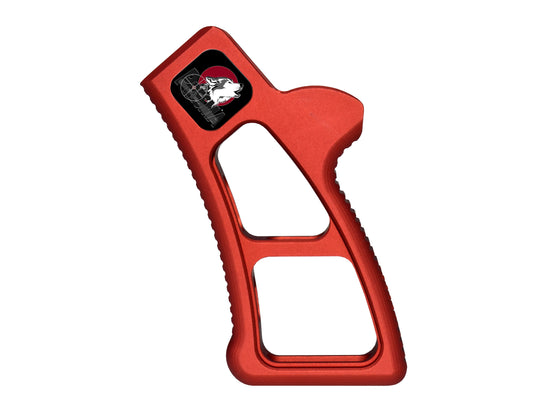 Featureless Skeletonized Rear Pistol Style Grip from Presma Inc, Red Anodized Aluminum