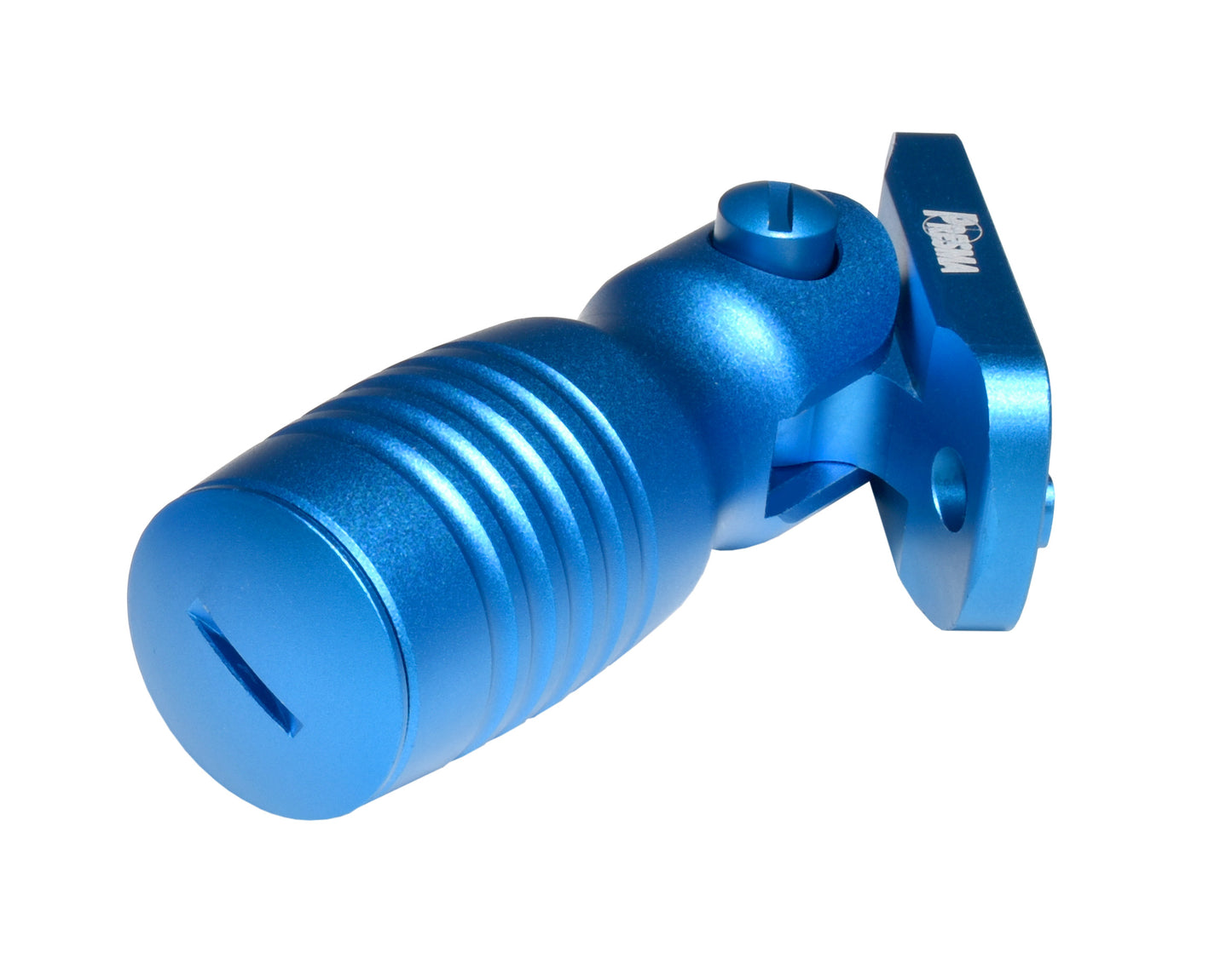 Aluminum 5 Position Shorty Folding Fore Grip, with Storage Compartment, Blue. For M-LOK Rails