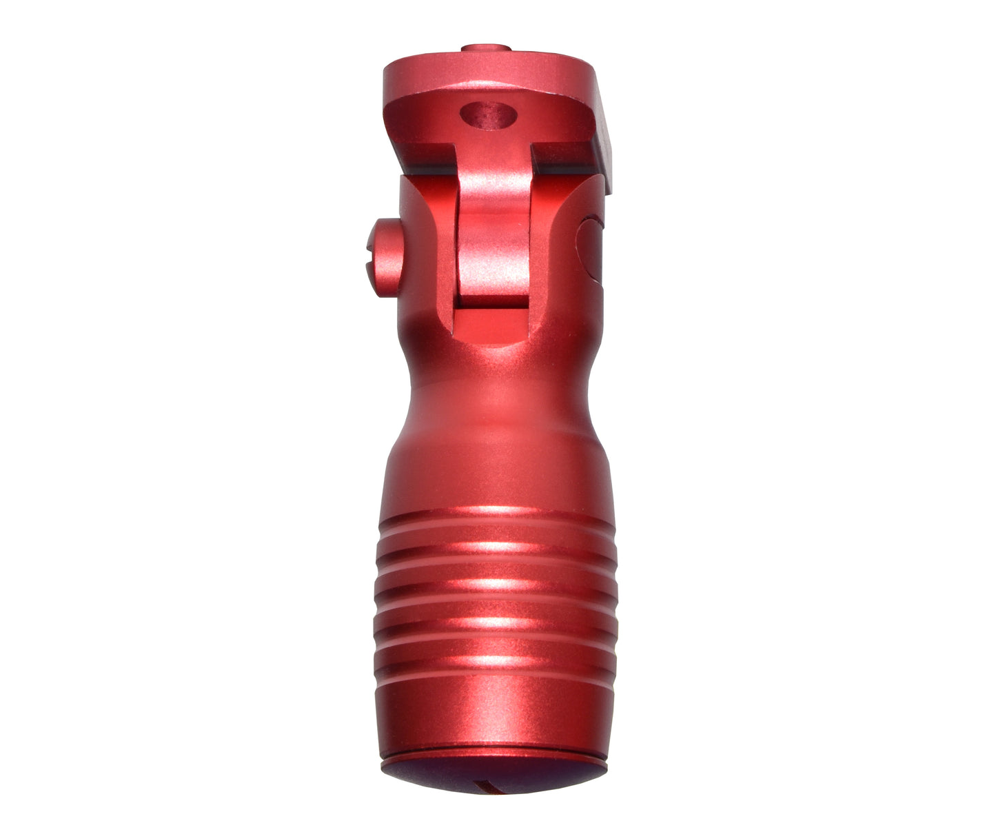 Aluminum 5 Position Shorty Folding Fore Grip, with Storage Compartment, Red. For M-LOK Rails