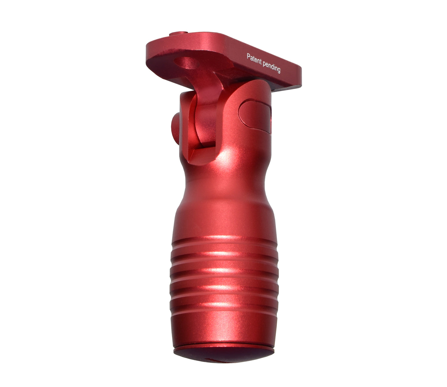 Aluminum 5 Position Shorty Folding Fore Grip, with Storage Compartment, Red. For M-LOK Rails