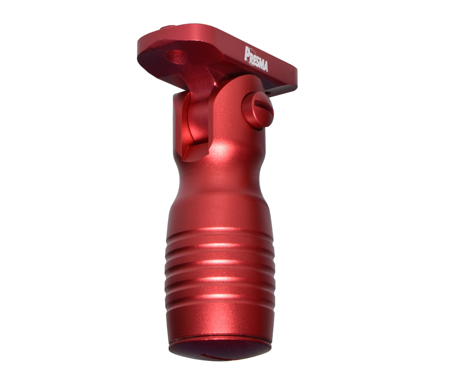 Aluminum 5 Position Shorty Folding Fore Grip, with Storage Compartment, Red. For M-LOK Rails