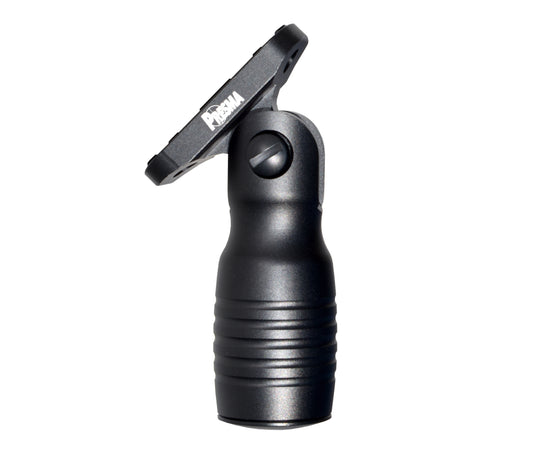 Aluminum 5 Position Shorty Folding Fore Grip, with Storage Compartment, Black. For M-LOK Rails