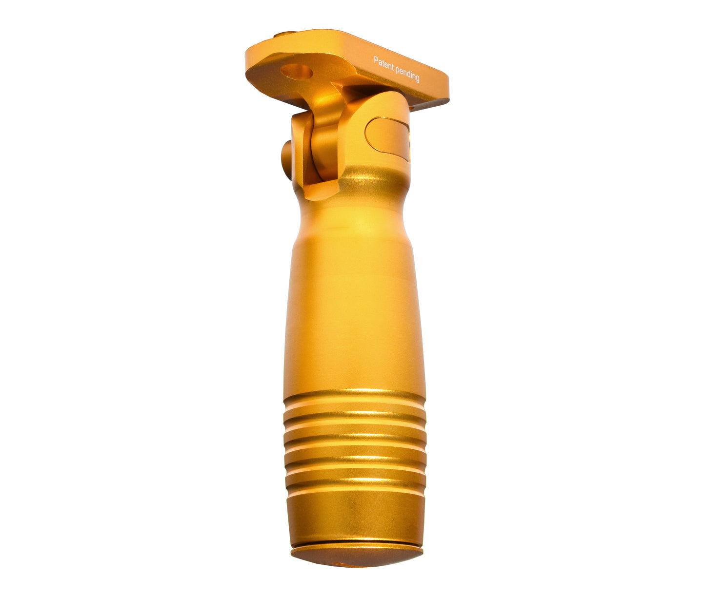 Aluminum 5 Position Folding Fore Grip, with Storage Compartment, Gold. For M-LOK Rails